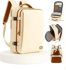 Mochila de Viagem Masculina Feminina Reforçada Executiva Grande Mochila para Notebook Trabalho, Viagem, Faculdade e Escola - Antifurto, Saídas USB e Fone, Alça de Aço, Impermeável + Capa para Tênis