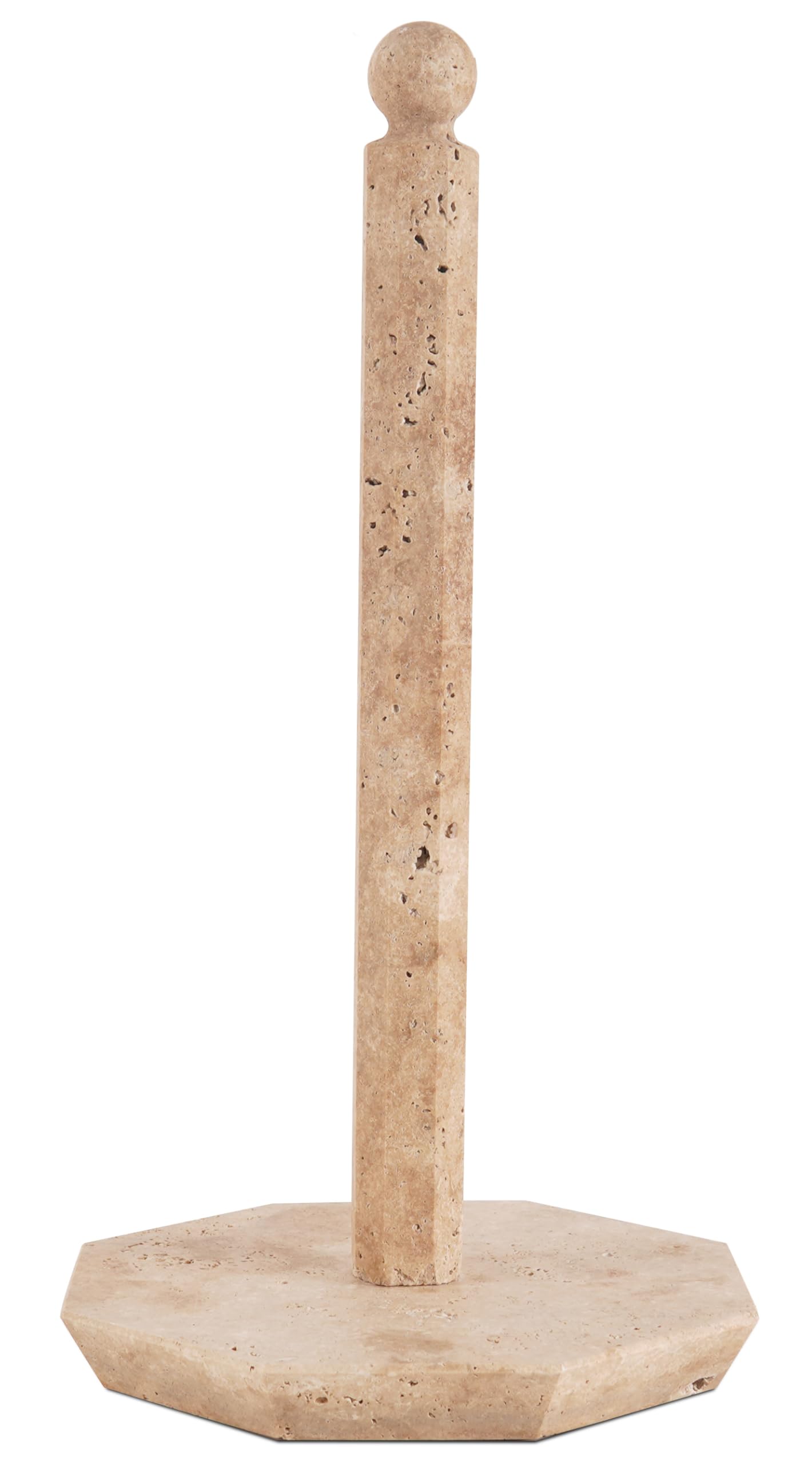 SPESHSTONES Soporte para Toallas de Papel de mármol travertino de 12.5 Pulgadas para Toallas de Cocina, Soporte para Rollo de Papel Hecho a Mano con Soporte