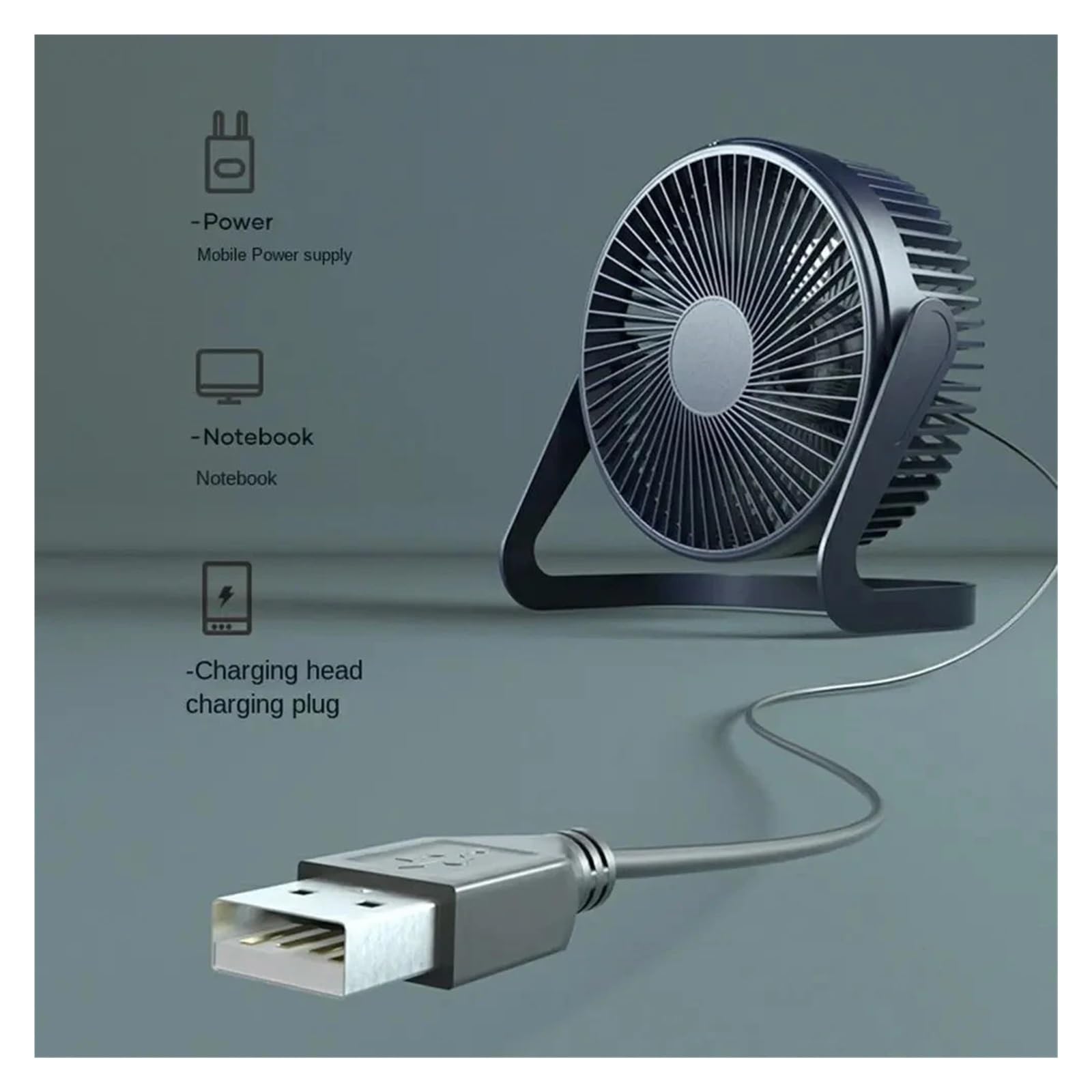 wentylator elektryczny USB 5/6/8 cala 2-biegowy regulowany pulpit(8 Inch02)