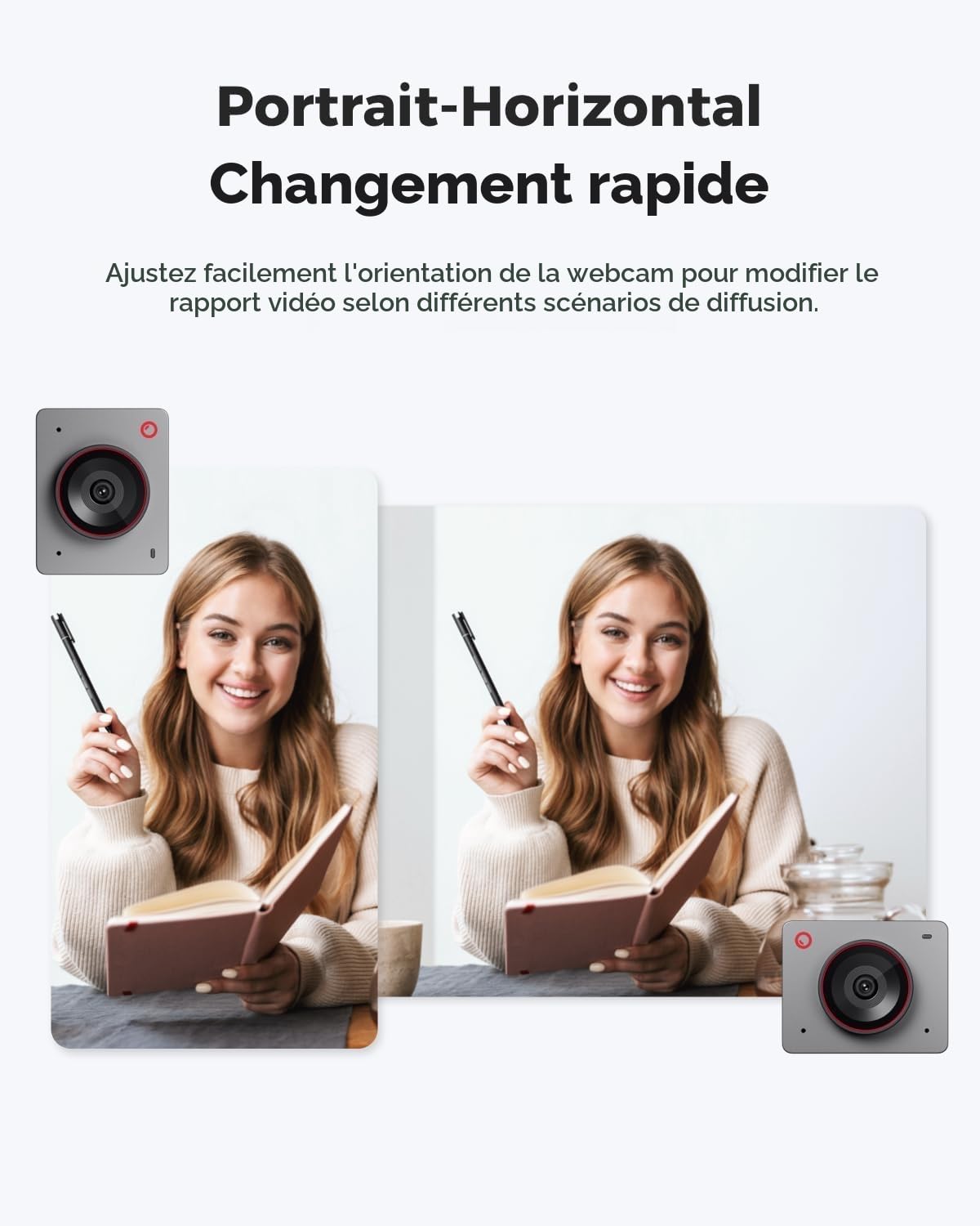 OBSBOT Meet 2 Ultra HD 4K Streaming Webcam, 1080p 60 FPS, KI Automatischer Bildausschnitt, USB-C, Dual Noise Reducing Mics, Grau
