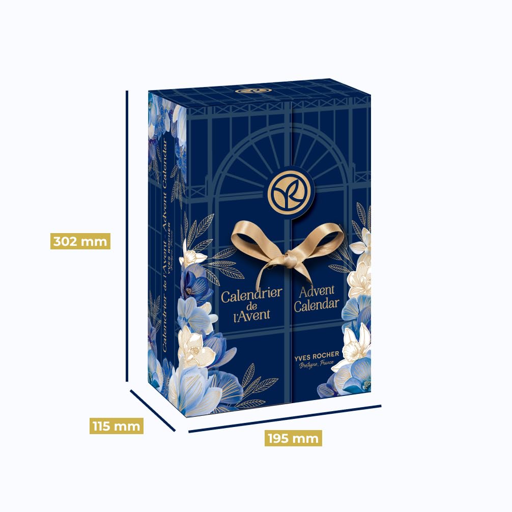 Yves Rocher - Calendario dell'Avvento con cosmetici e prodotti di bellezza, con 24 sorprese: cura del viso, trucchi, cura del corpo, cura dei capelli e profumi, da donna (Advent Winter Garden)