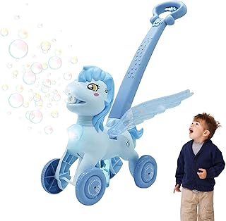 Bubble Lawn Mower - Automatic Bubble Blower with Lights - Interactive Outdoor Push Toys for Preschool Boys and Girls, Backyard, Garden, Park Avfora