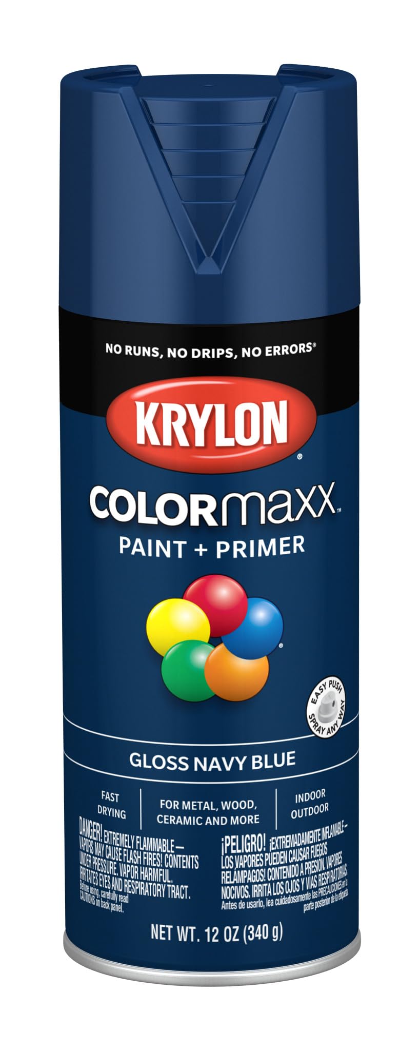 Krylon ColorMaxx 12 Oz. Gloss Spray Paint, Navy Blue - 1 Each