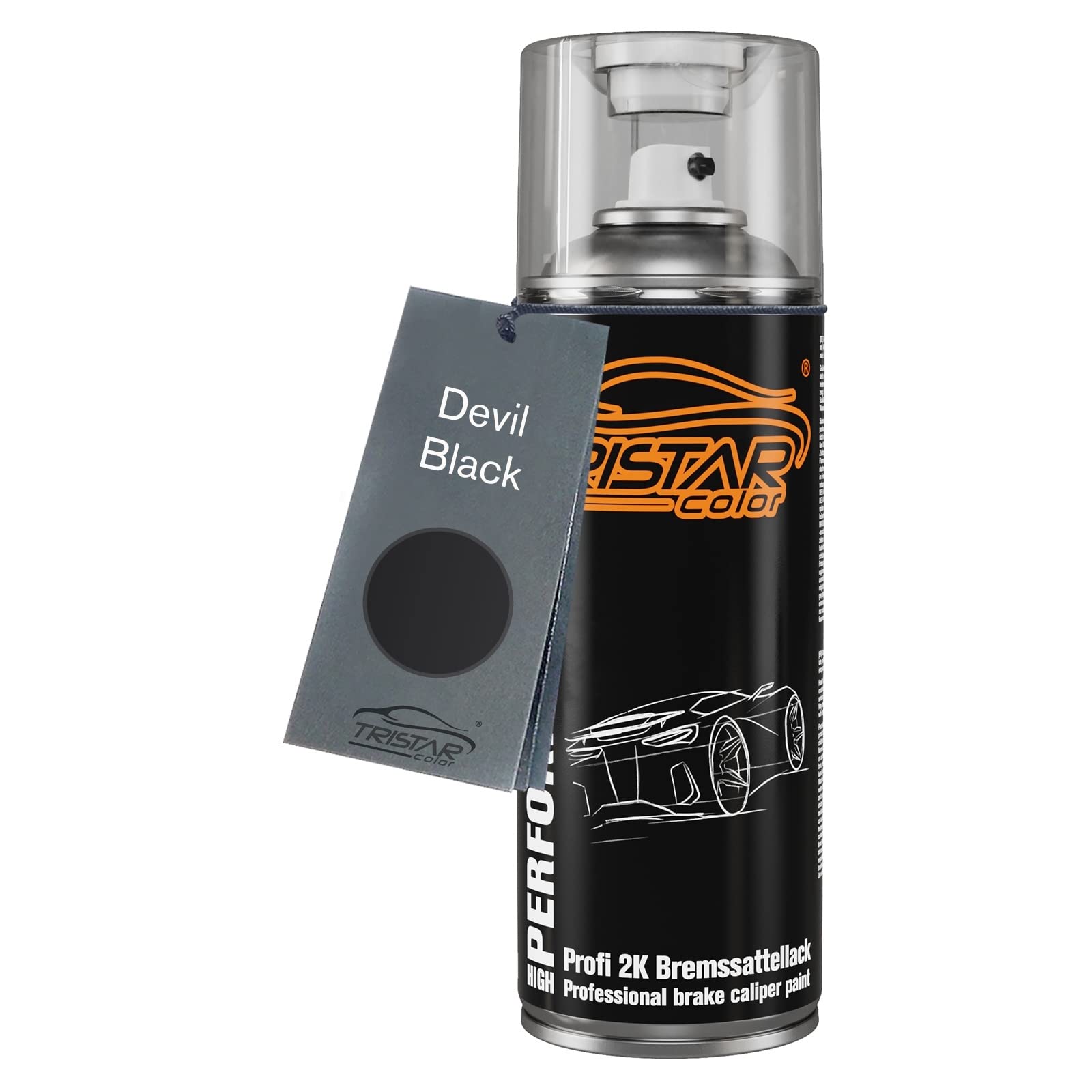 TRISTARcolor Vernice per pinze freno 2K Devil Black bomboletta spray bomboletta a spruzzo vernice spray vernice a spruzzo 400ml ad asciugatura rapida
