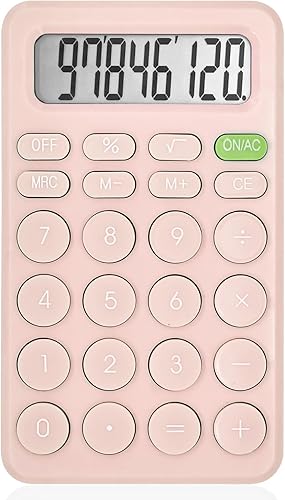 Miniatura 9 de Bonita calculadora, básica de cuatro funciones para profesores, estudiantes, oficina, pequeñas calculadoras de mano, 8 dígitos con pantalla LCD,