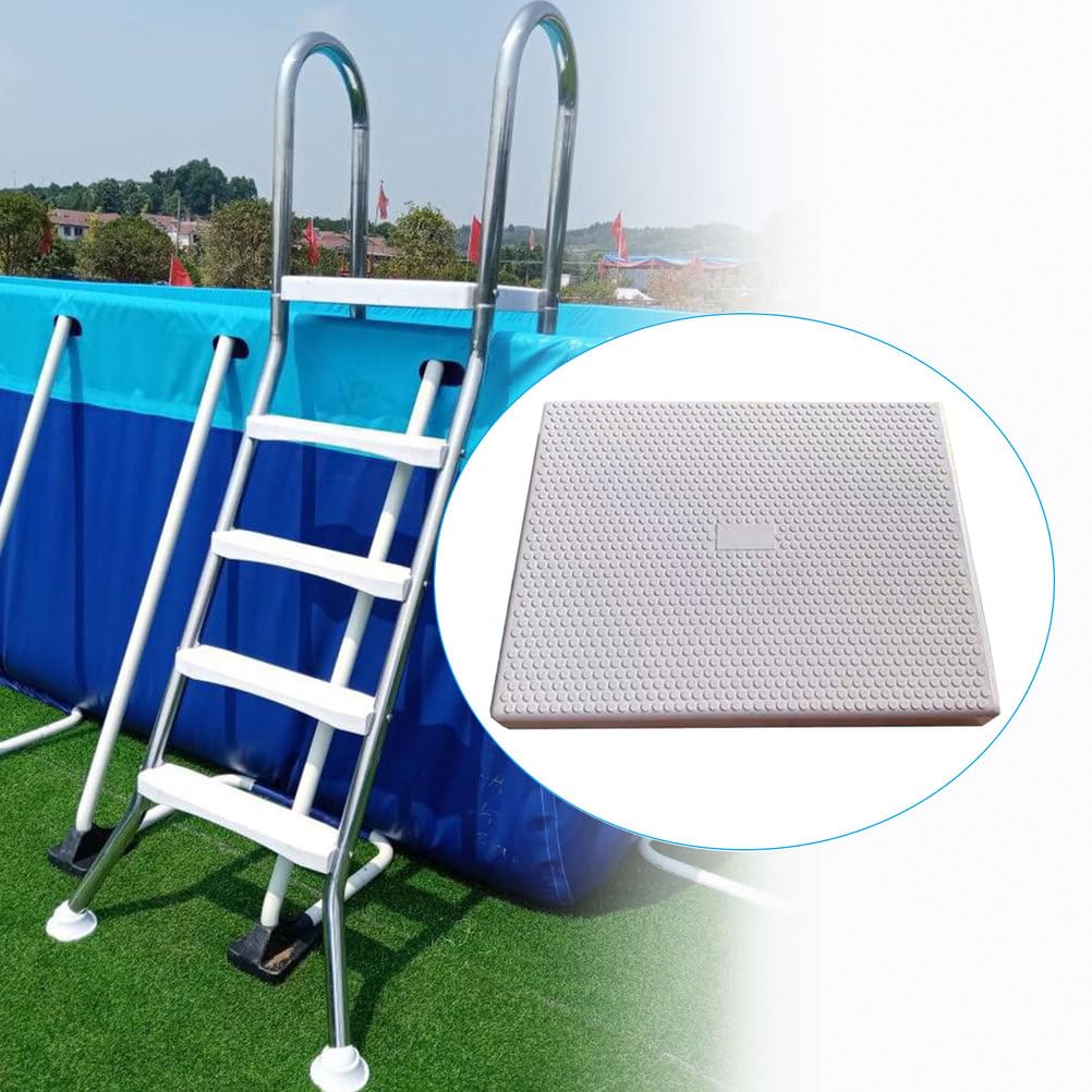 Reemplazo de Plataforma de Escalera de Piscina, Solo Plataforma de Escalón Antideslizante 460X360X45MM, para Escalera de Piscina Elevada, Blanca