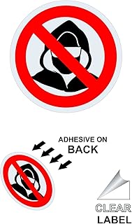 ComplianceSigns.com [Graphic] No Hoodies Label Decal, 6 inch Vinyl for Dining/Hospitality/Retail Security/Surveillance
