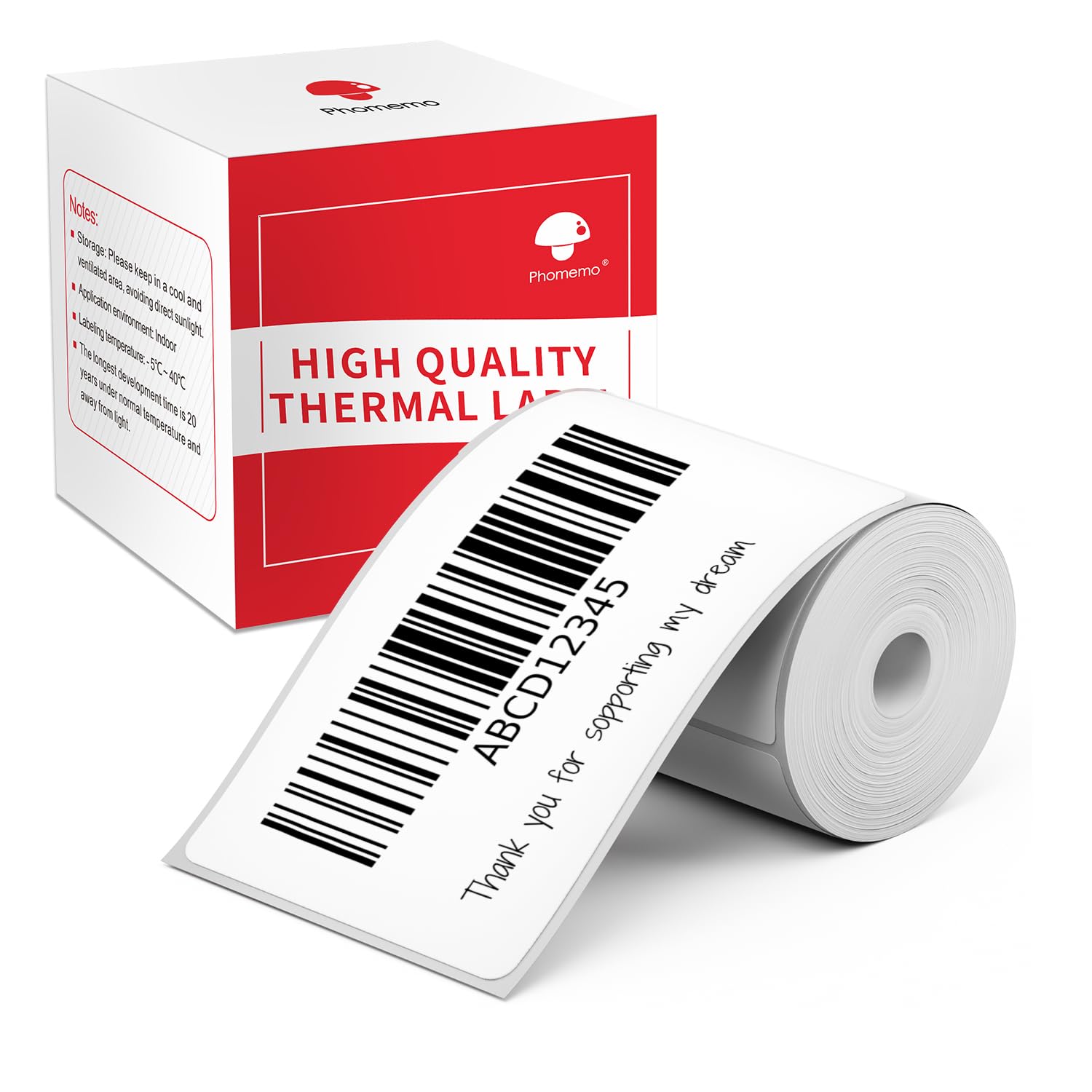 Phomemo M110 Etichette,Etichetta Autoadesiva termica, 1.57"x 3.15"(40x80mm),Compatibile con Phomemo M110 M120 M220 M221 M108 M102 M100 M150 M250 M260 Etichettatrice,100 etichette/rotolo