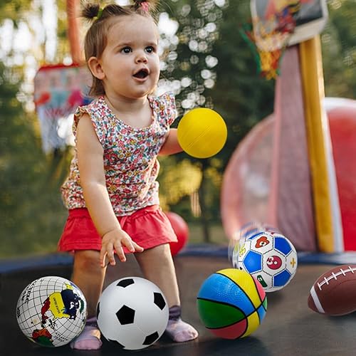 Miniatura 6 de Ladwon Pelotas de juguete para niños pequeños de 1 a 3 años, juguetes para exteriores, juego de 7 pelotas deportivas para interiores y exteriores,