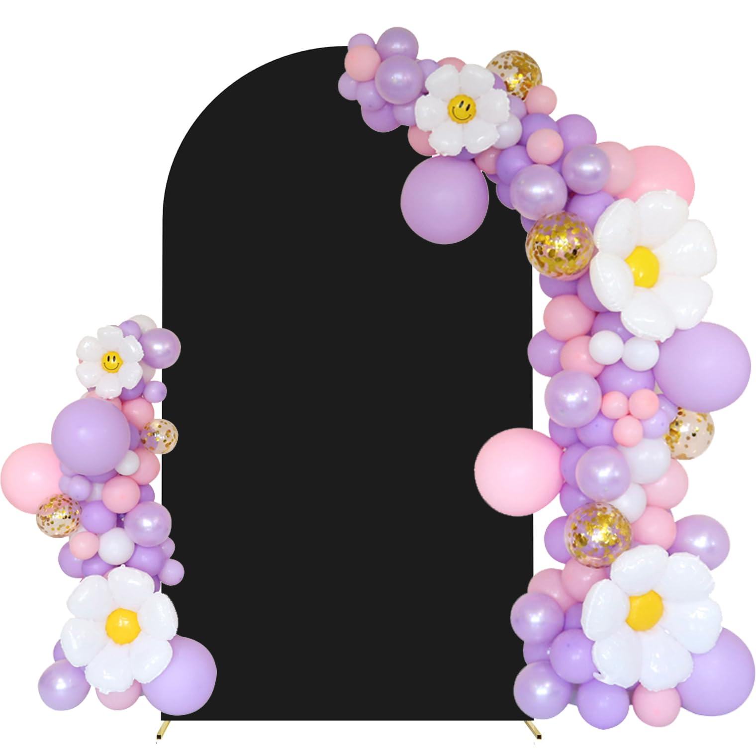 Maiangel 7.2FT Wedding Arch Cover Spandex Fitted Stretchy Arch Stand Covers,2-Sided Round Top Chiara Backdrop Cover for Party Birthday Ceremony