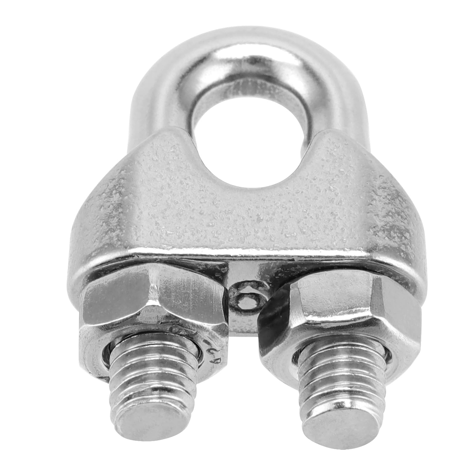 PINGEUI Confezione da 100 morsetti M6 per funi metalliche, clip per funi metalliche placcate argento, morsetti per cavi in acciaio al carbonio, con bullone a U, per cavi