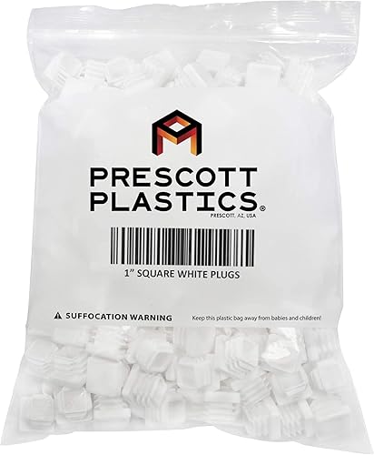Miniatura 8 de Prescott Plastics - Tapón de plástico cuadrado de 1.0in (20 unidades), color blanco