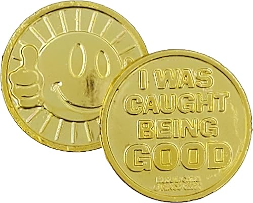 Miniatura 7 de The Dreidel Company Monedas de plástico, I was Caught Being Good, actividades educativas y de aprendizaje en el aula, recuerdo de fiesta (paquete de