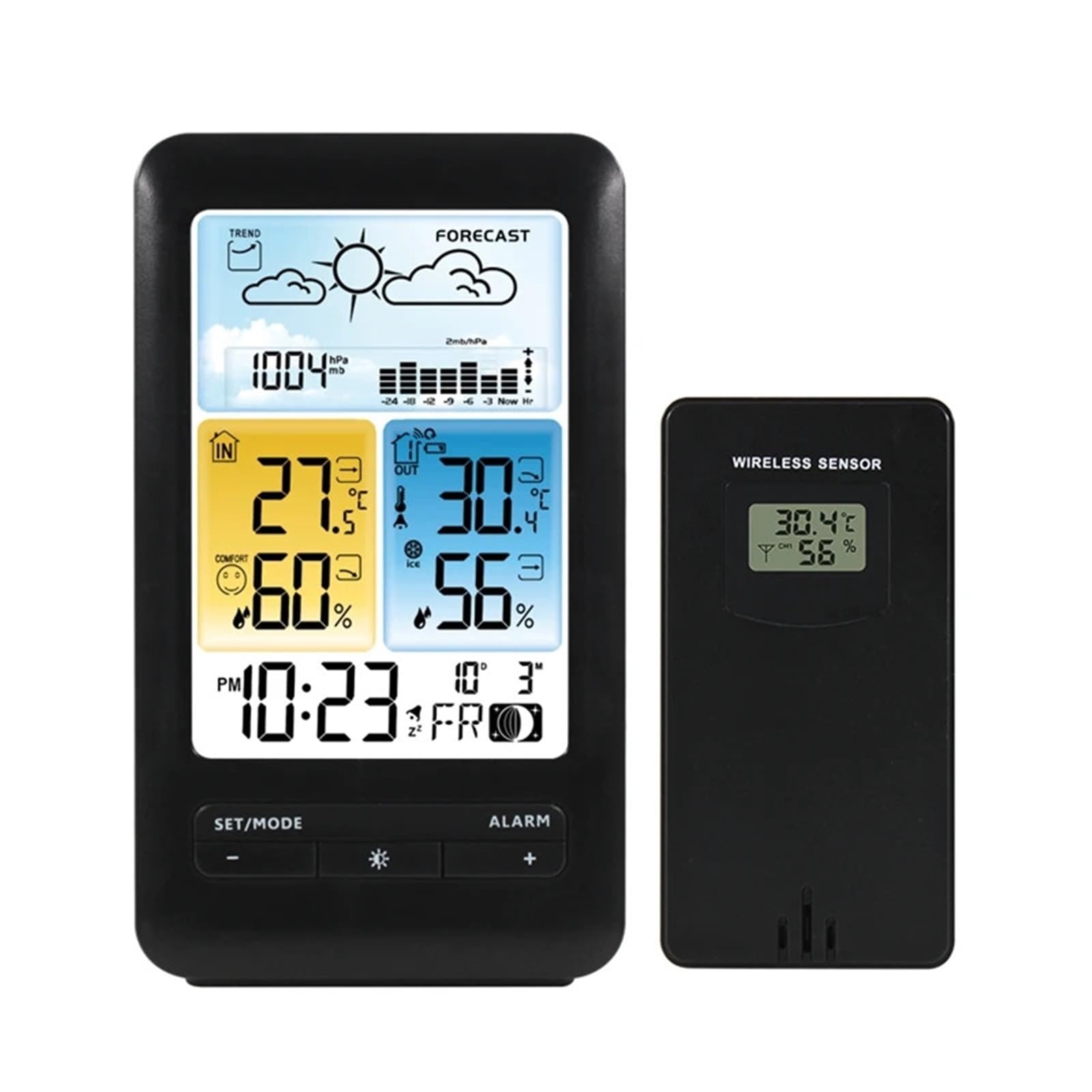 Stacja Meteorologiczna, Bezprzewodowa Cyfrowa Stacja Pogodowa LCD, Termometr, Higrometr do Ogrodu