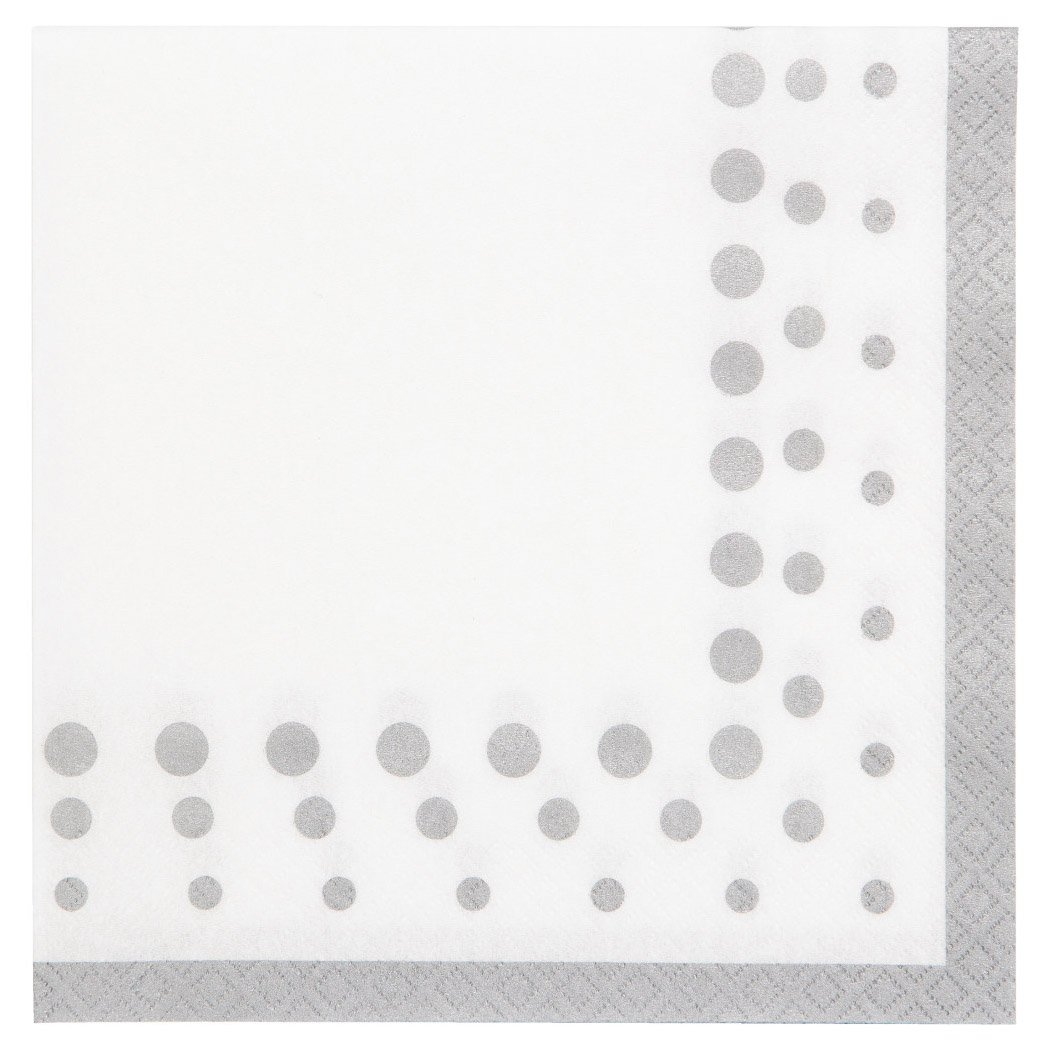 Creative ConvertingCreative Converting Sparkle Lunch Napkins - Shine Silver/White
