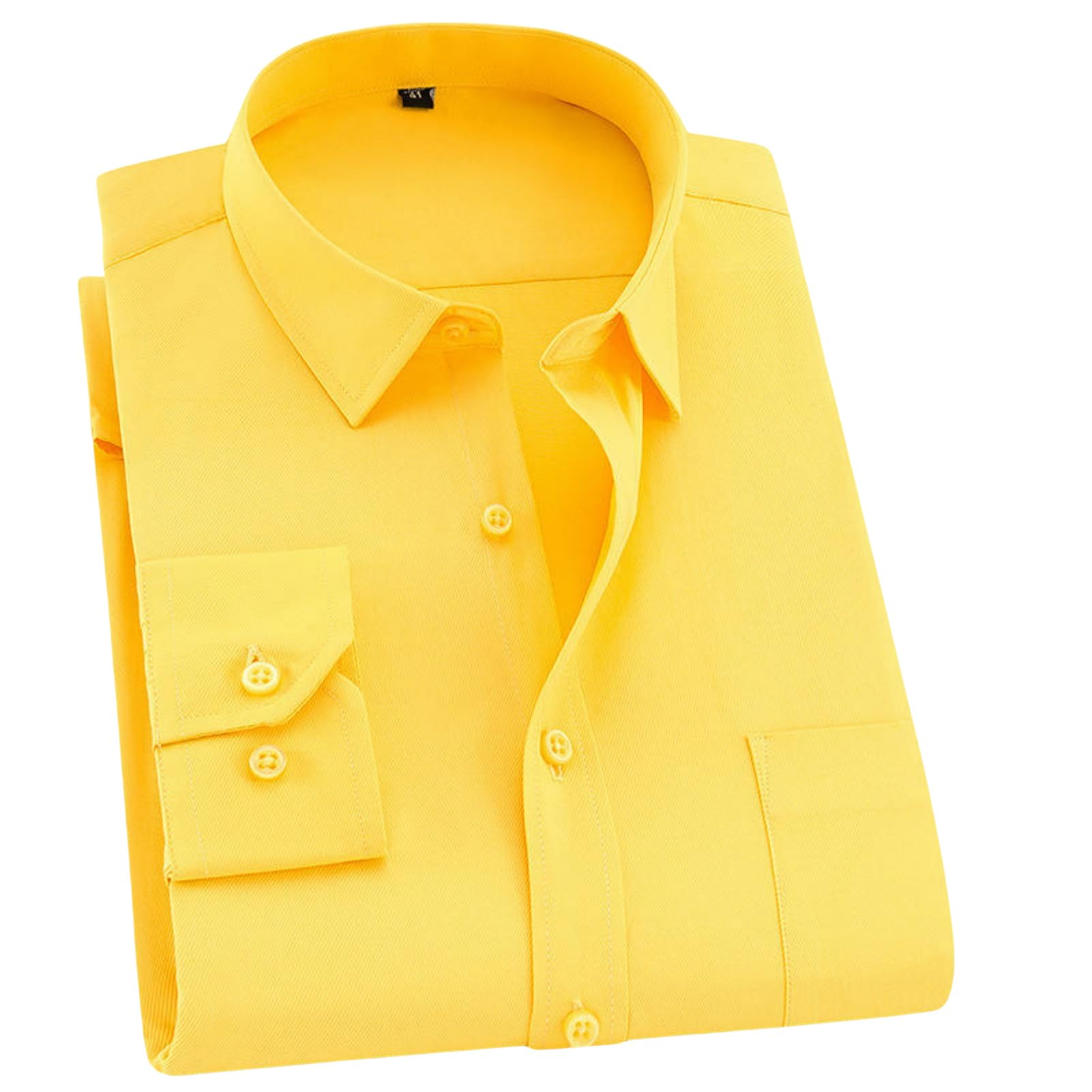 Camisa de trabajo sin arrugas para hombre Profesional Blanco Negocios Estrecho Corte Formal Bordado Camisa de Manga Larga