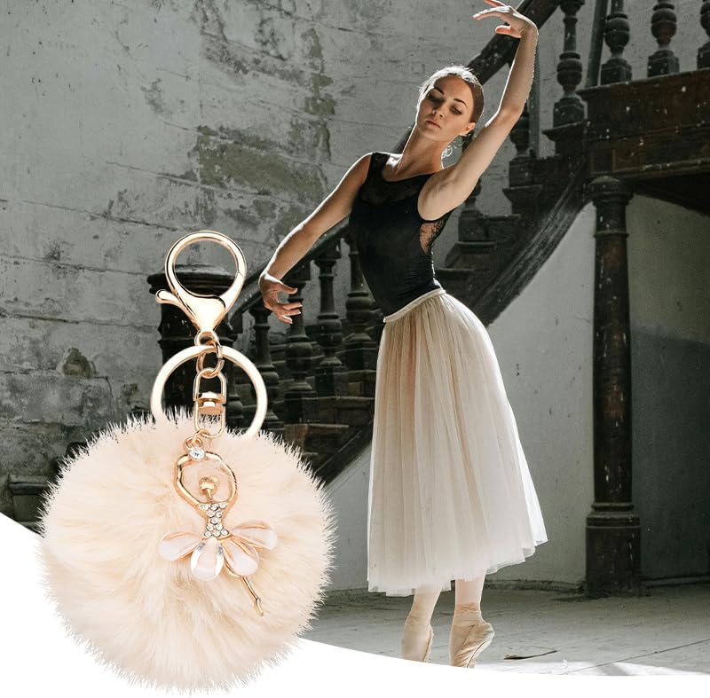 Kilener Ballet Keychains Fur Ball Keychain for Women Girls Gifts for Ballet Dancer Lovers Birthday Valentines Day Gifts - Image 7