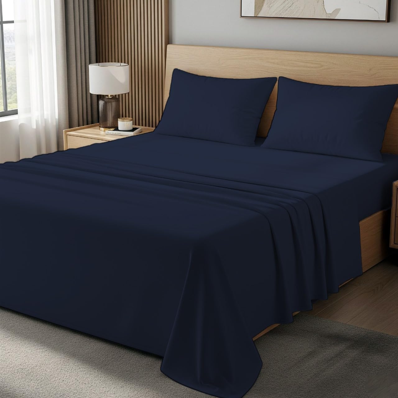 100% Egyptian Cotton 400TC Single 3PC Flat Sheet Set, Skin Safe