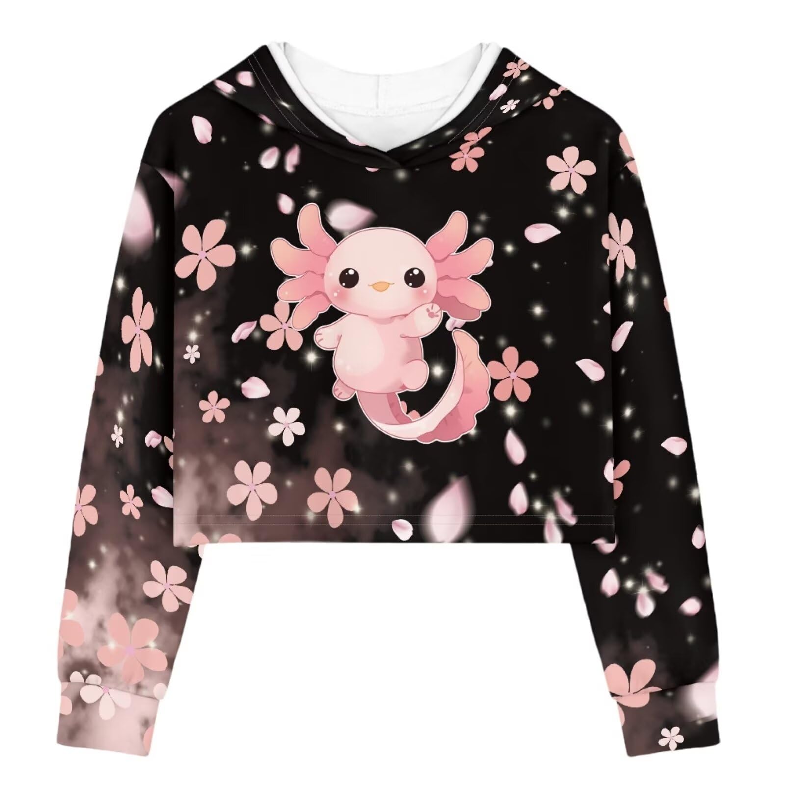 DISNIMO Girls Crop Top Hoodies Size 5-14 Kids Youth Long Sleeve Hoodie Hooded Sweatshirt Pullover