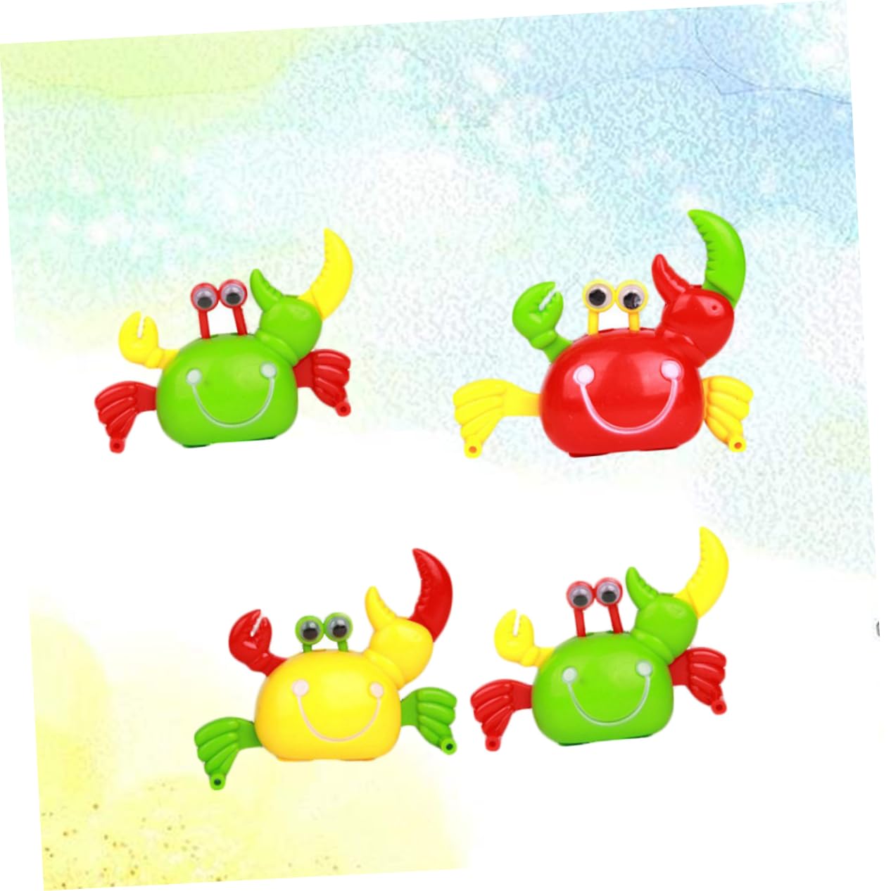 Hohopeti 4Pcs Wind Up Crabs Clockwork Crab for Fun Present for Spring Parties and Prize Boxes Red Green Yellow