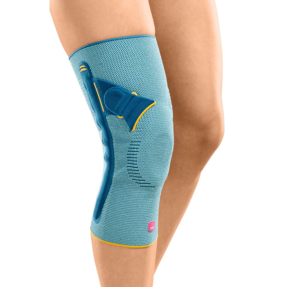 Genumedi® PT Rodillera | Mint-Blue Talla V Izquierda | Sistema de pelotte para mejorar la guía de la rótula | Rodillera | Estabilización, Antideslizante