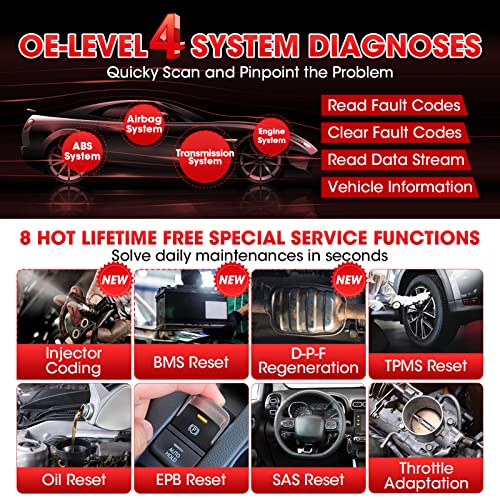 Launch Crp129X Elite Obd2 Scanner,2023 Lifetime Free Online Update Scan Tool,8 Reset Epb/Sas/Tpms/Bms/Throttle/Oil Reset, Injectorcoding,Abs/Srs/Tcm/Engine,Auto Vin,Car Scanner Diagnostic For All Cars #TOP1