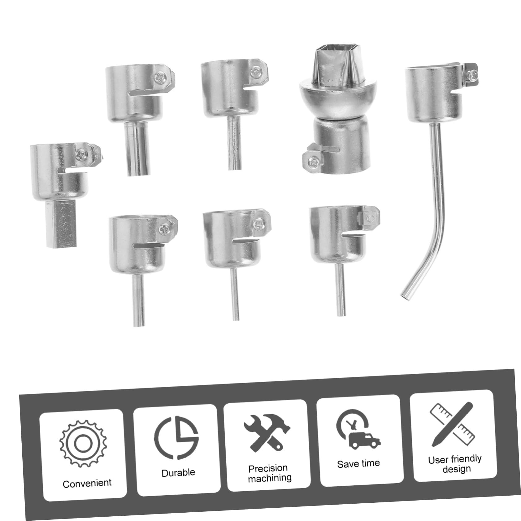 NULYLU Diy Pack Stainless Steel Hot Air Soldering Nozzles Versatile Hot Nozzle for Electronics Heat Accessory