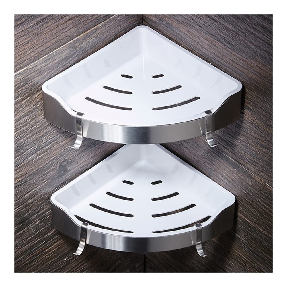 Corner Shower Caddy Gold Stainless Steel and ABS Plastic Bathroom Shelves Brushed Nickel Wall Mount Triangle Shower Caddy