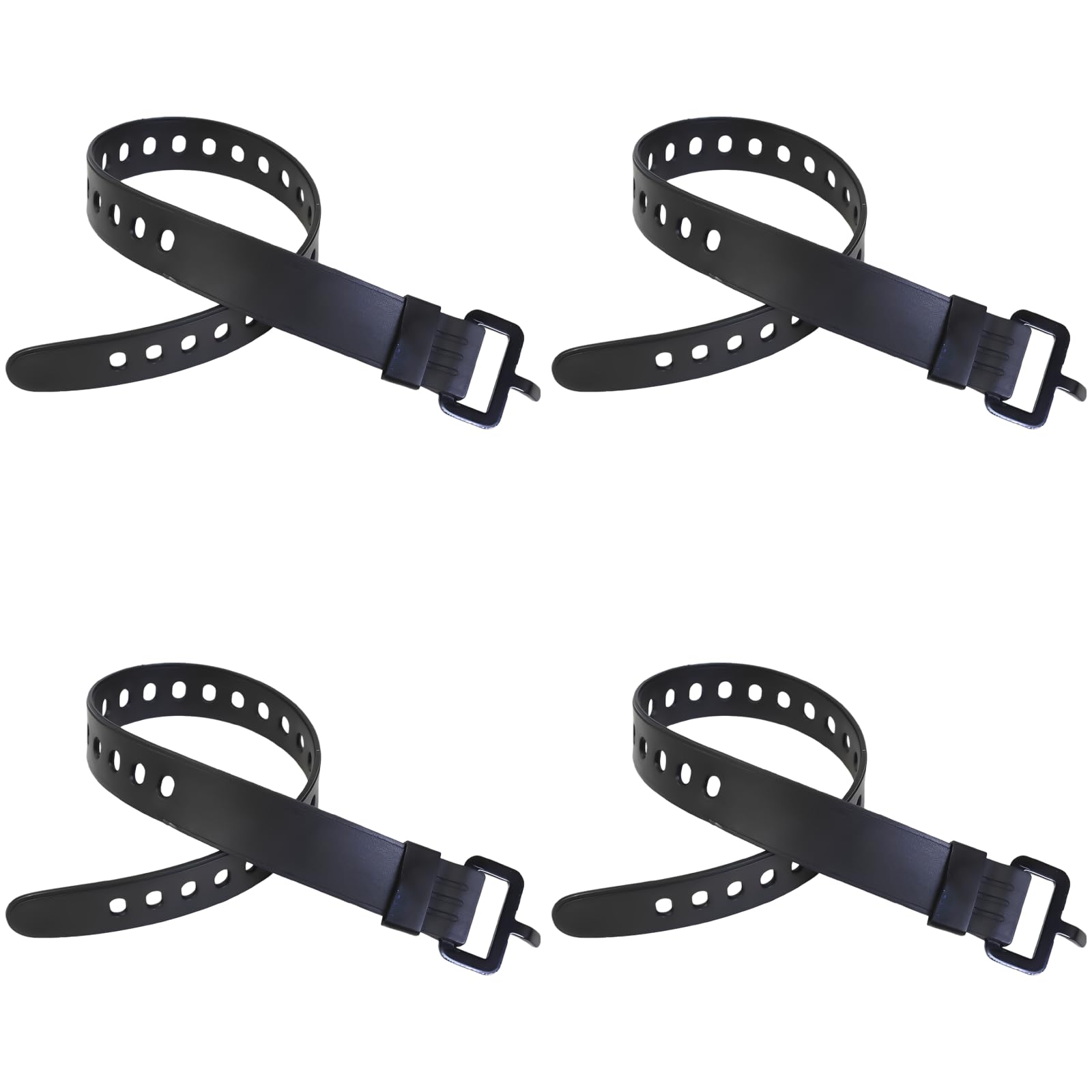 Lot de 4 Sangles d'arrimage pour vélo Noires de 45 cm, Sangles de Tension Multi-Usage réutilisables industrielles avec Boucle à dégagement Rapide, Cordon de Fixation réglable en Caoutchouc