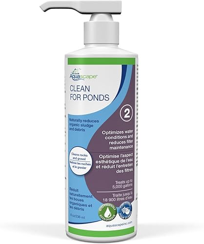 Vista 6 de Aquascape Tratamiento de agua Clean para estanques de peces y koi, optimiza la claridad y la calidad del agua, fácil de usar, potente mezcla