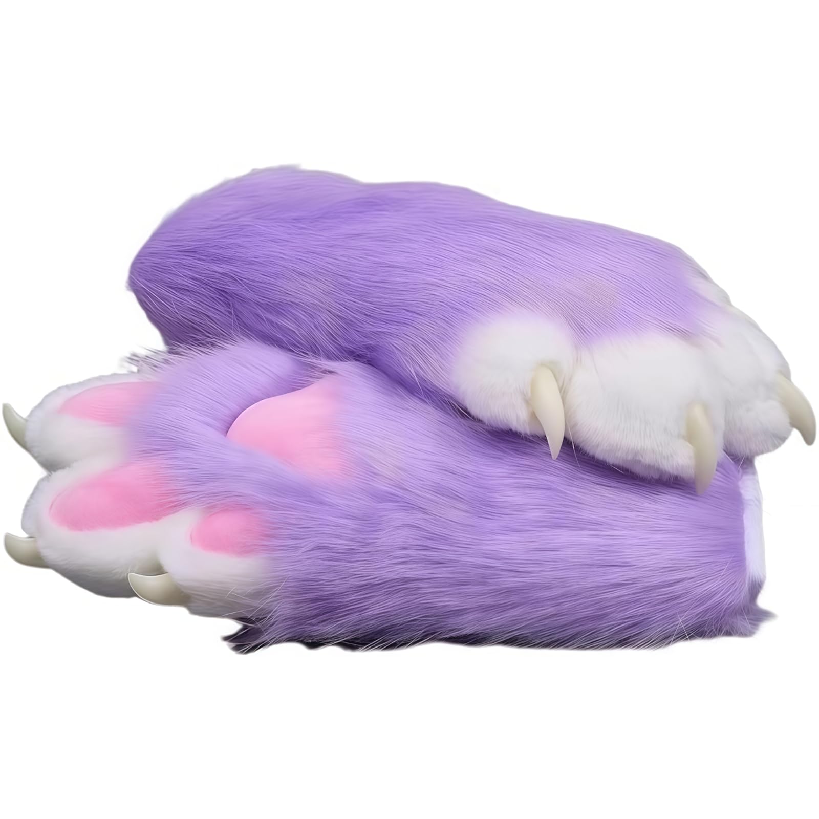 Fursuit paws gloves Multiple colors to choose from Furry claws Cosplay exhibition costumes Cat paw glove (Purple, One Size)