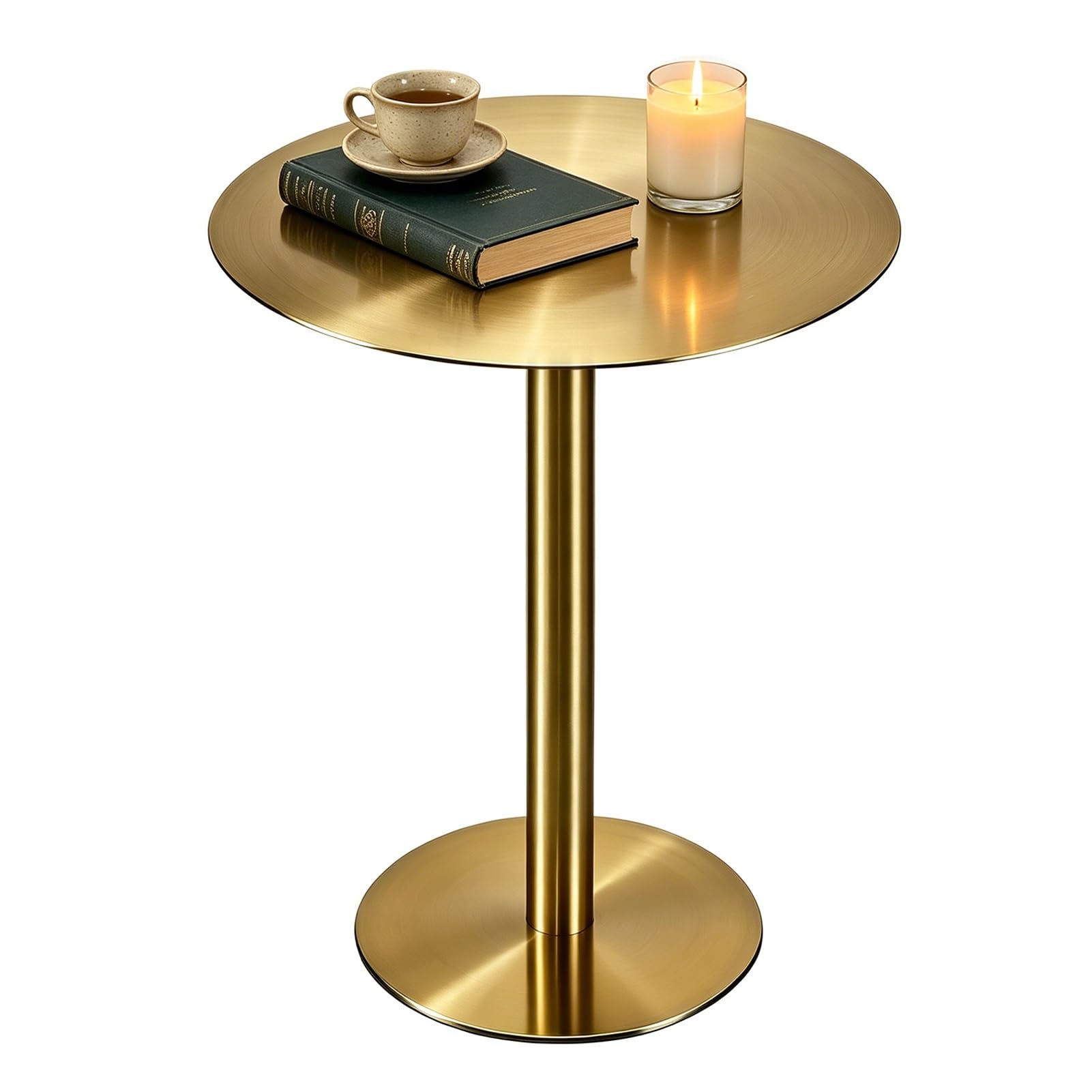 Table haute de bistrot ronde 50x50x95cm avec piètement doré