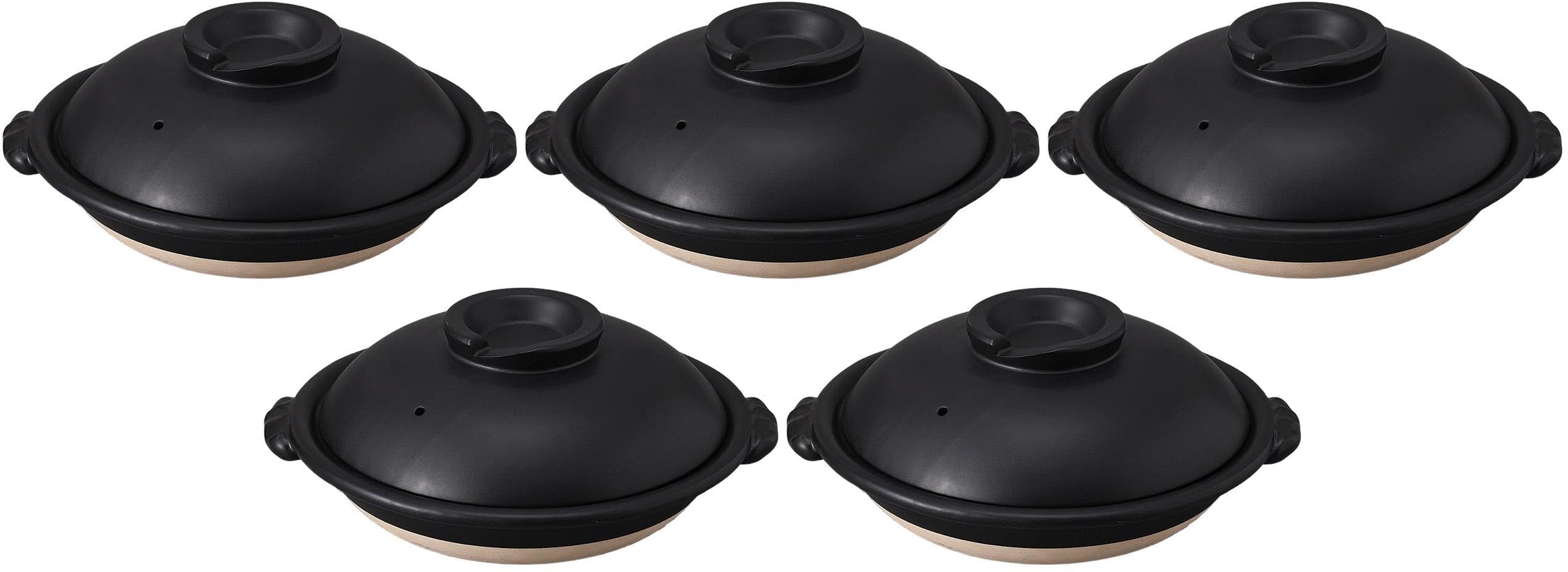 Amazon｜5個セット 黒8号スッポン鍋 [28×25×10.5cm] 【すっぽん鍋