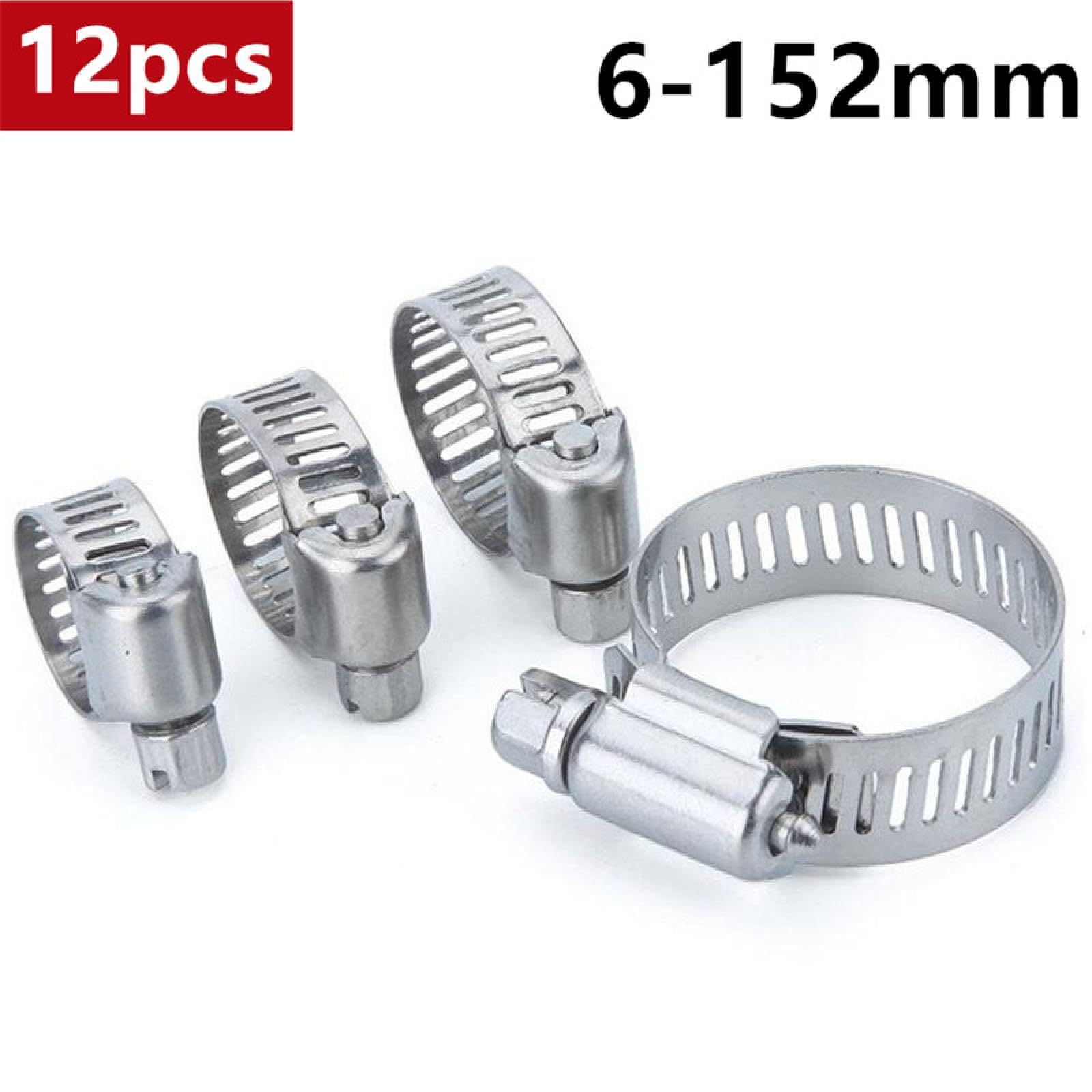 Abrazaderas de manguera de acero inoxidable 304, 12 unidades, para línea de combustible, 6-152 mm (12 unidades, 130-152 mm)