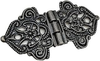 Antique Bronze Door Hinges,Retro Butt Hinges,10 Pcs Vintage Alloy Hollow Flower Hinge Chinese Furniture Hardware Metal Hinges Cabinet Door Butt Hinges for DIY Box 28 * 53mm (Color : Bronze, Size : 28