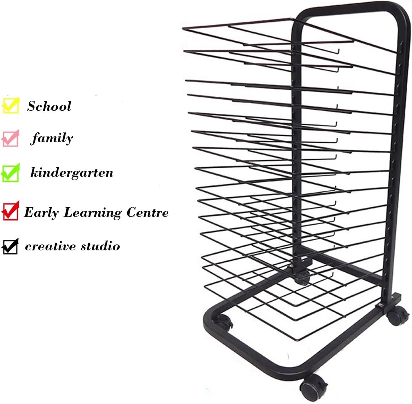 Painting Racks Print Racks，15-Layer Art Drying Rack Educational Product Drying Rack, Space Saving Rack for Painting Crafts Artwork Canvas Storage (for Artist Canvas, Paper, Painting)