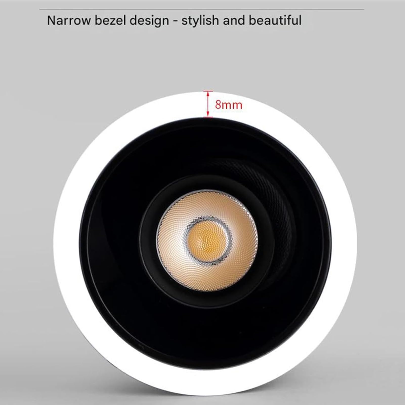 Recessed sufitowe światła – kąt świecenia 30°, wąski bezel, antyodblaskowy reflektor LED, światło punktowe, antyodblaskowe, do salonu, sypialni, RV (ciepłe białe światło (3000 K), 15 W