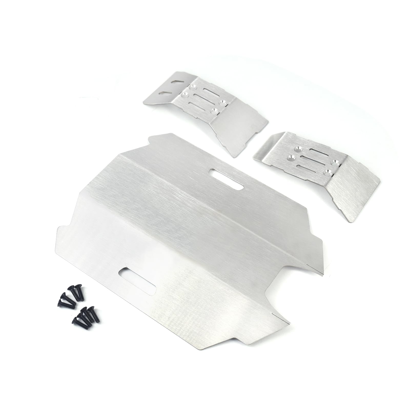 JOYSOG RC Chassis Armor Set for Arrma 1/14 Mojave GROM Stainless Steel Front Rear Chassis Armor Protection Plate Skid Plate Upgrade Parts(3pcs/Set)