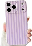 Lovmooful Compatible for iPhone 16 Case Cute Color Striped with Aesthetics Design for Girls Women Soft TPU Shockproof More Protective Girly for iPhone 16 Case-Pink