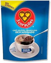 Café Descafeinado Solúvel Refil 3 Corações 50g