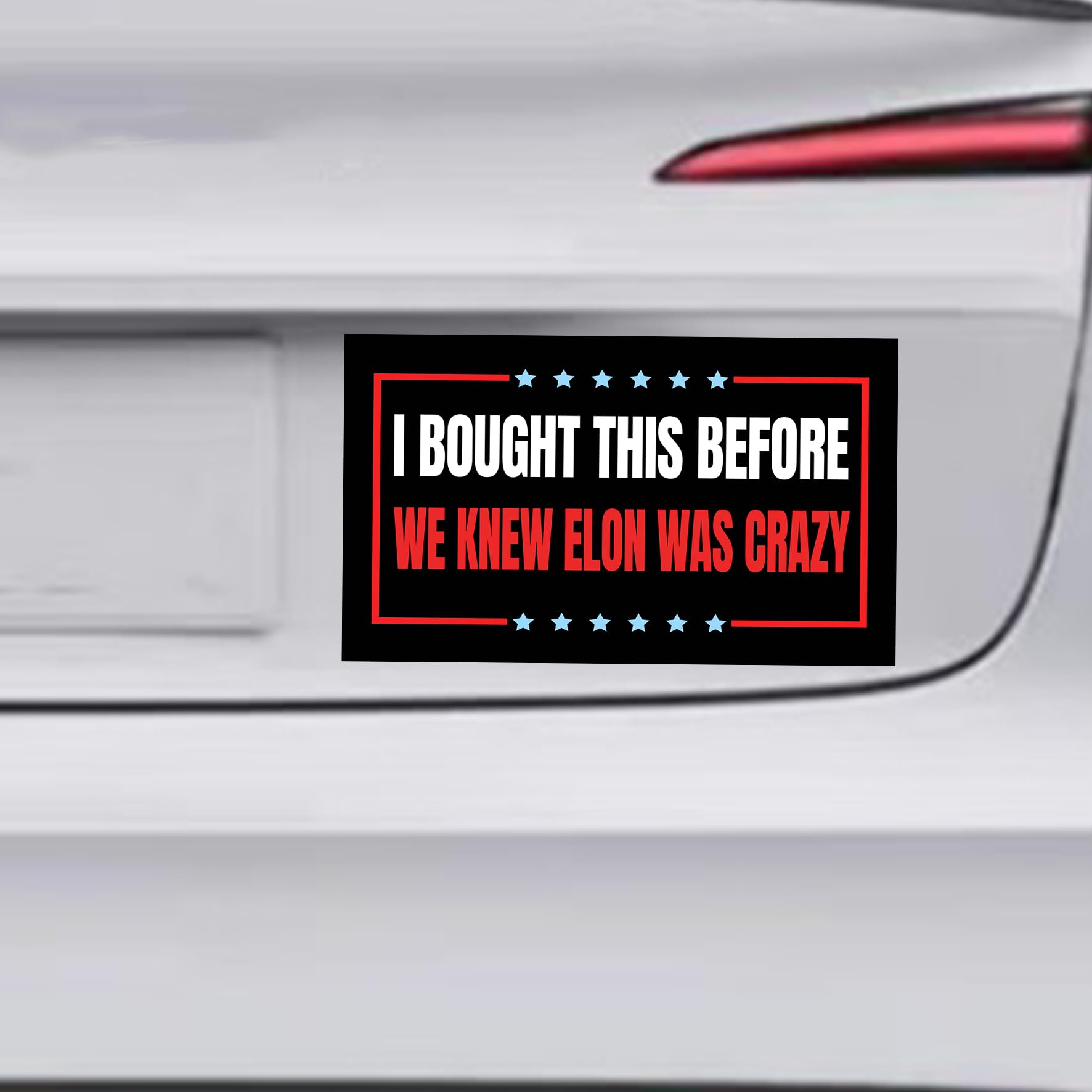 2 Adesivi Anti-Elon Per Auto - Scritta Divertente 'I Bought This Before We Knew Elon Was Crazy' In Vinile Impermeabile