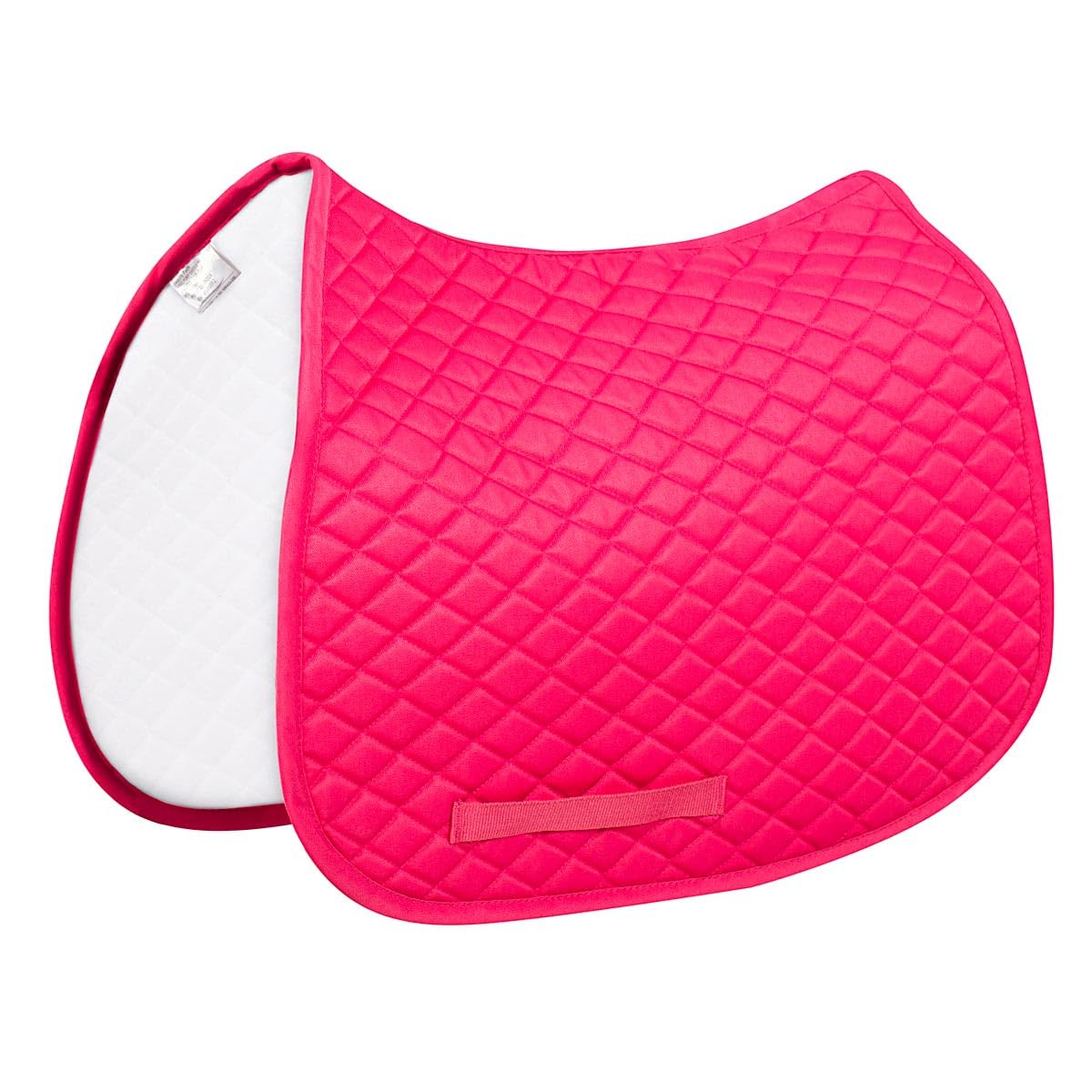 TuffRider Basic Pony Saddle Pad – Diamond Quilted, Flannel Lined, Breathable Schooling Pad for Horses - Hot Pink