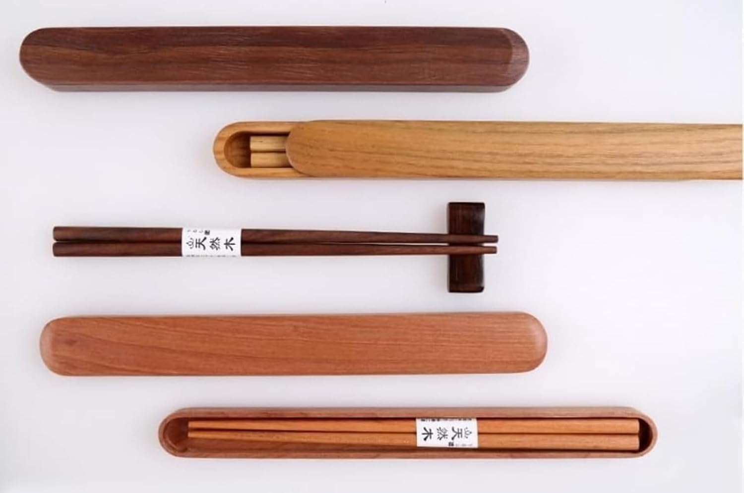 GEBYUI桜の木を使用した天然木製の携帯用箸セット 抗菌仕様で清潔に持ち運び可能な1膳入り箸箱付きセット シンプルかつおしゃれなデ