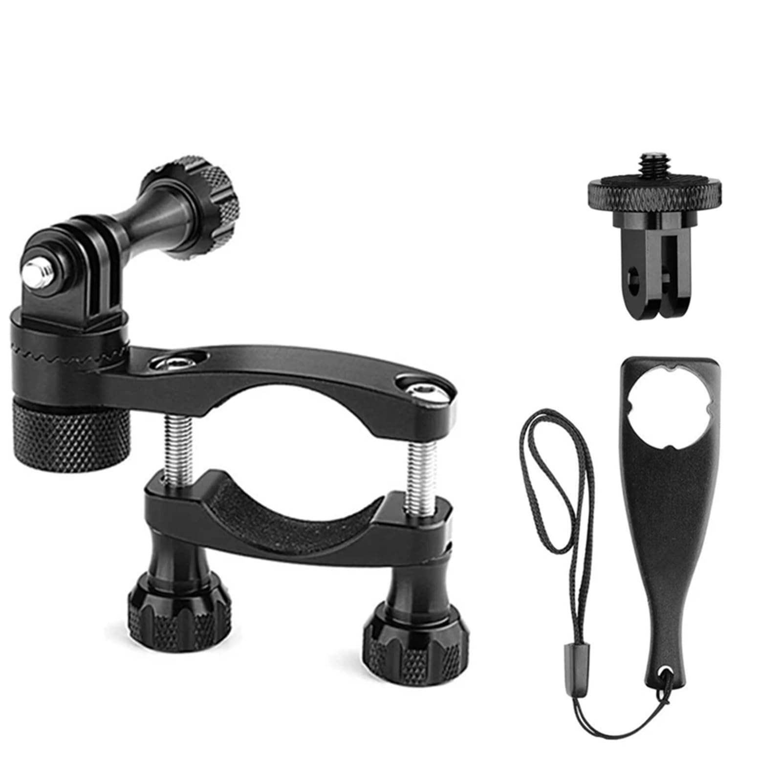 Compatibile con GoPro Supporto for Manubrio Bici in Alluminio Rotante a 360 Gradi for Action Cam Hero 13 12 11 10 9 Session(New Set)