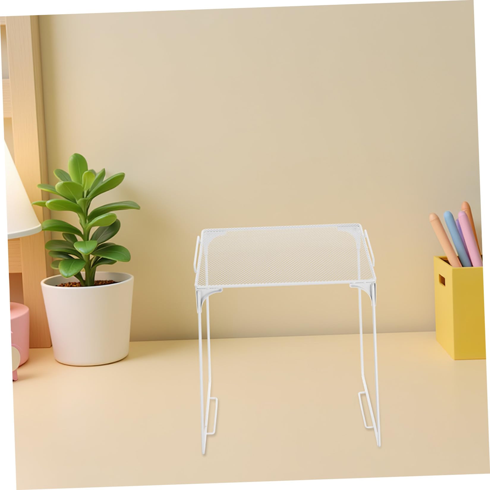 Rack da Dispensa Pieghevole Impilabile 2 Pezzi in Metallo