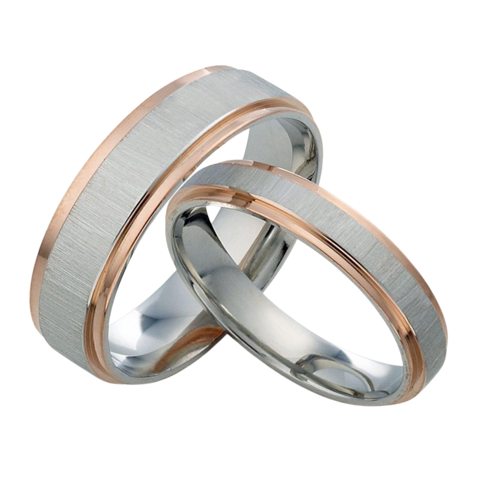 Alliances Gemini - Or Rose Et Argent Multi-tons Taille 47-66