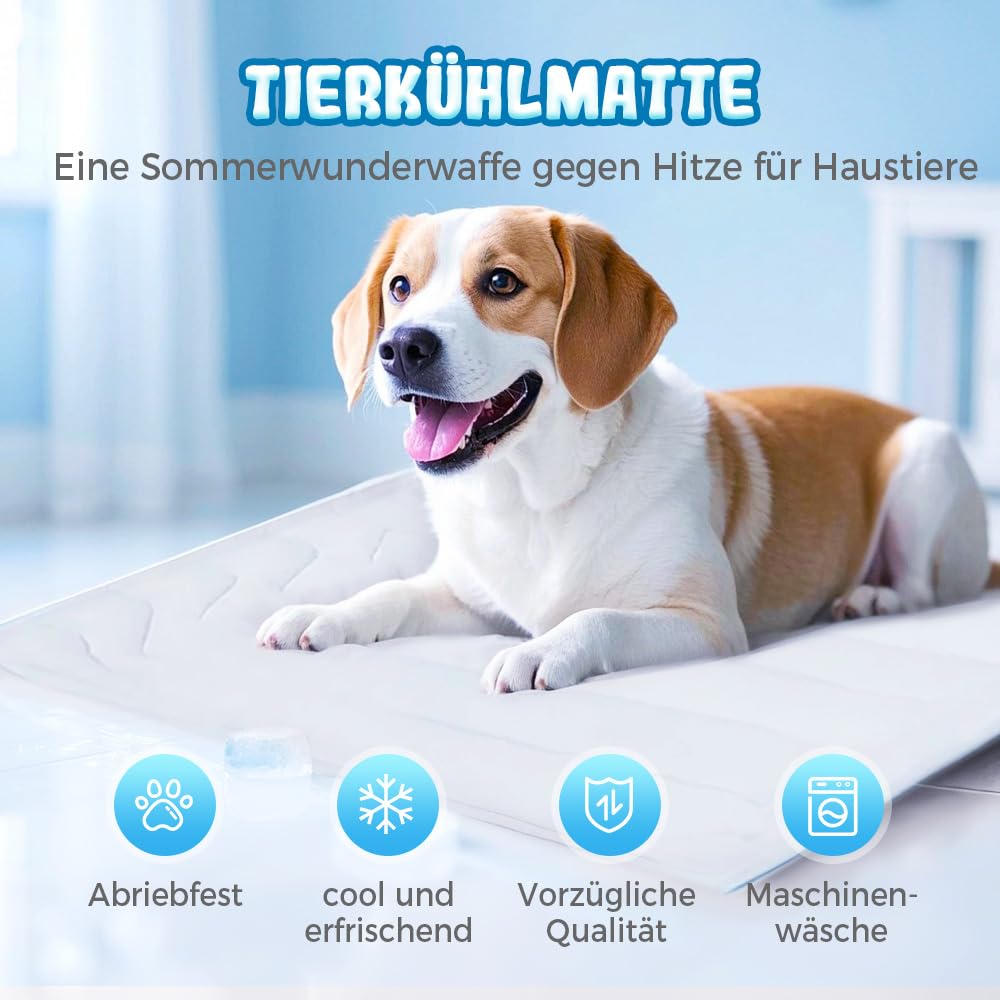 Xiangqianzou Kühlmatte Für Hunde 55x70cm - Selbstkühlende Eisseide Matte Für Haustiere