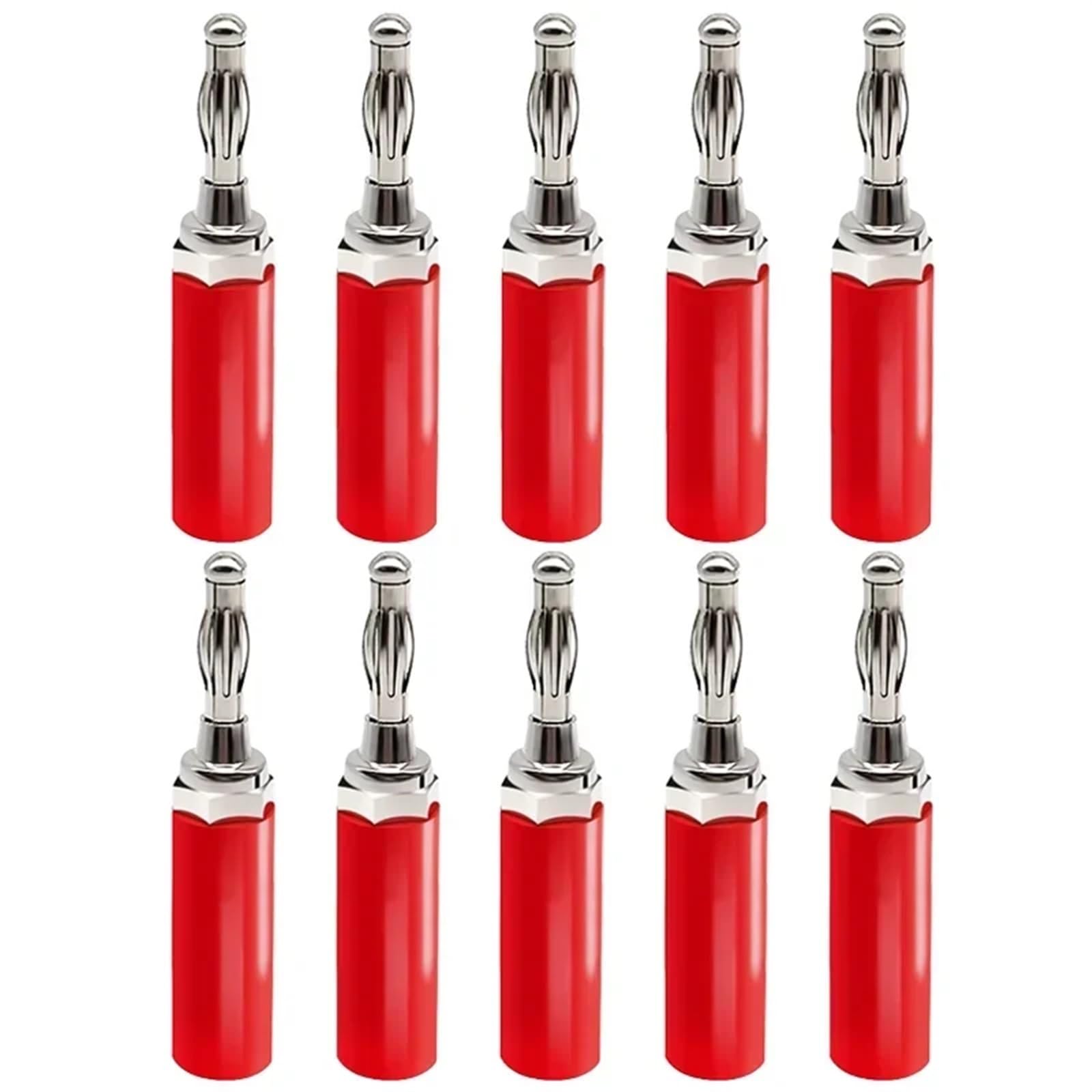 20/80/200 szt. 4 mm Kabel adaptera kabla audio Złącze głośnika Nikl/chromowanie terminala bananowego gniazda audio (10 czerwony)