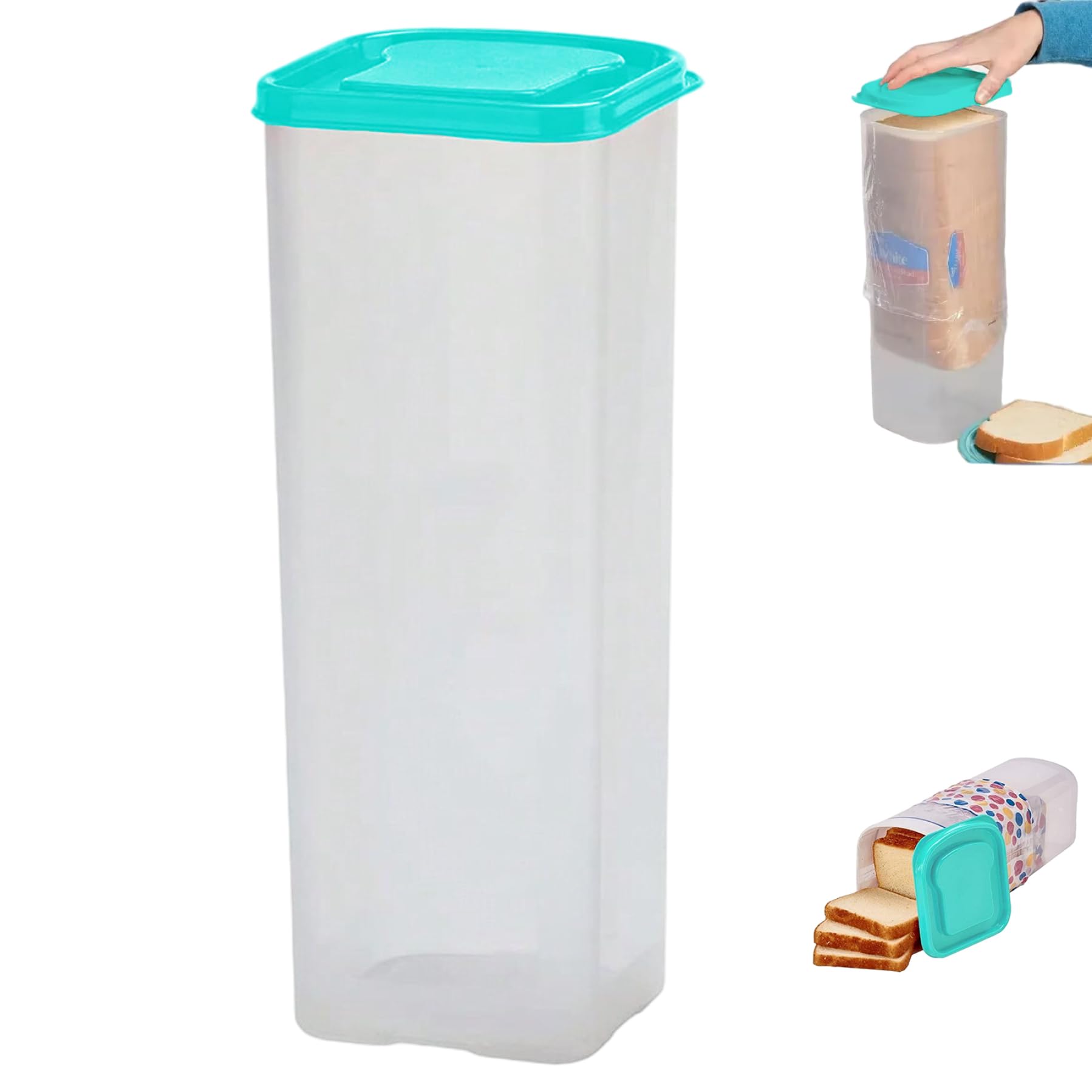 Hotainoys Airtight Bread Box, Reusable Bread Keeper Clear Sandwich Container Toast Storage Holder with Lid for Home Kitchen Counter Storage
