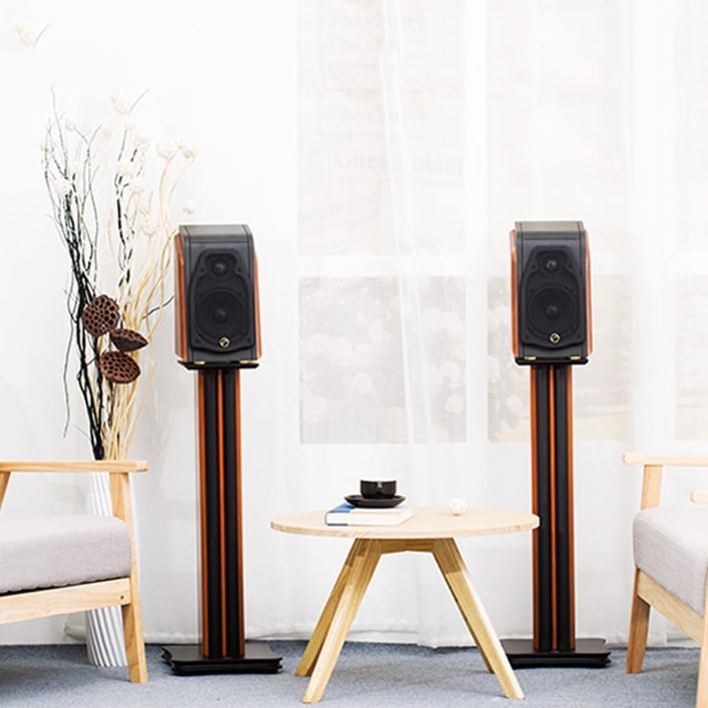Speaker Stand,High-End Solid Wood Speaker Stands for Home Theater, Shock Absorbing Design, Sleek Aesthetic, Perfect for Audiophiles & Music Enthusiasts, Enhance Surround Sound Experience